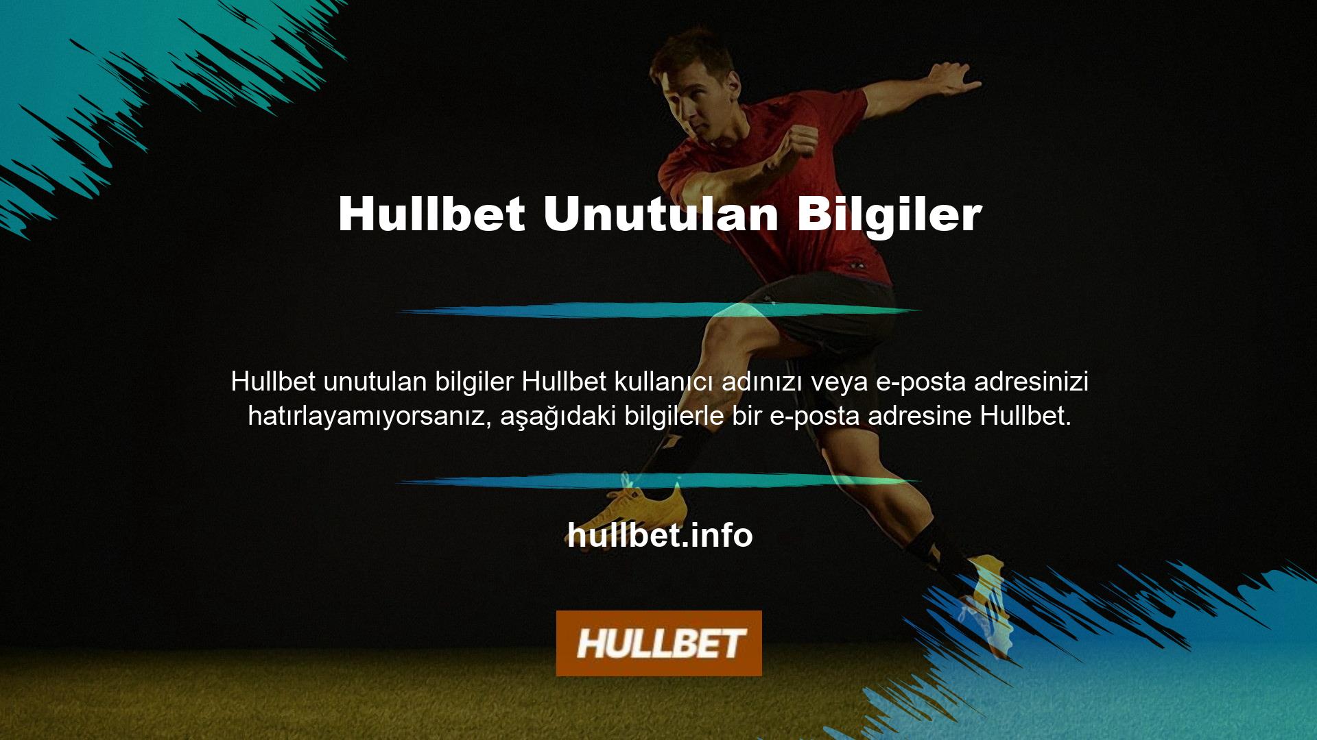 Com'a gönderebilirsiniz: adınız ve soyadınız, hatırladığınız e-posta adresi, doğum tarihi, bir e-posta gönderdikten sonra, Hullbet ayrıntılarınızı kontrol eder ve size geri döner